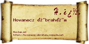 Hovanecz Ábrahám névjegykártya